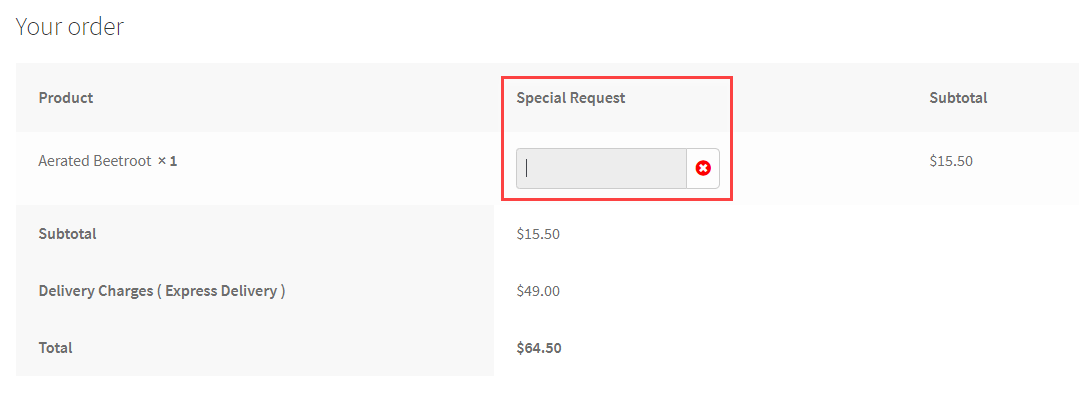 implement a special request